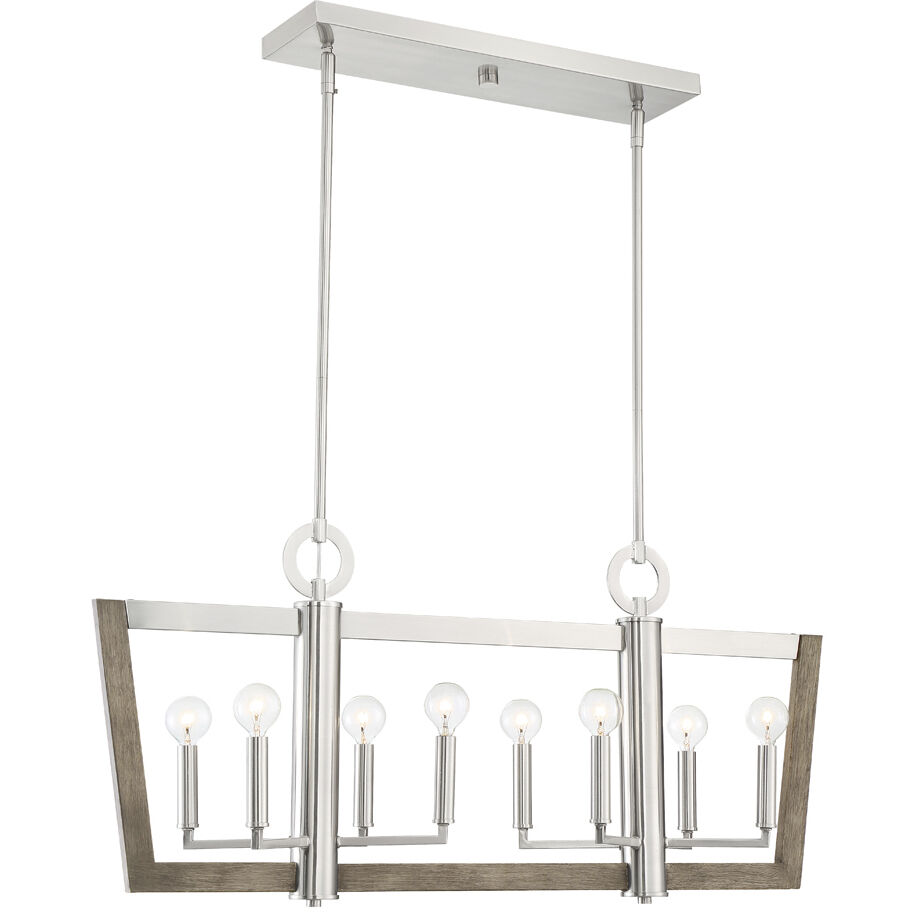 Westend 8 Light 36.5 inch Satin Platinum Chandelier Ceiling Light