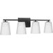 Vertex 4 Light 29 inch Matte Black Bath Light Wall Light