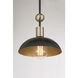 Biloxi 1 Light 23.88 inch Coal And Weathered Antique Brass Pendant Ceiling Light