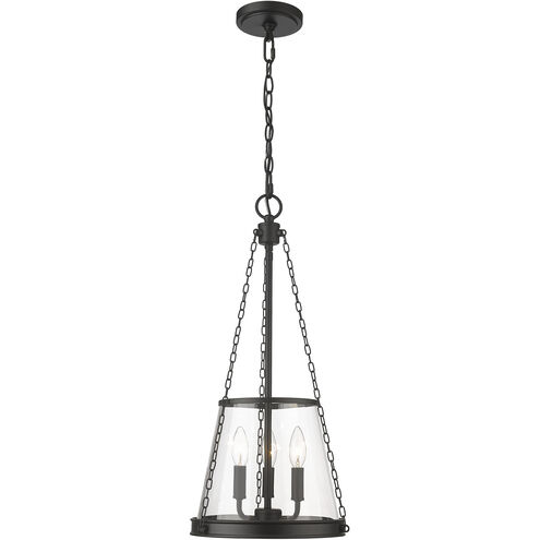 Prescott 3 Light 12 inch Matte Black Pendant Ceiling Light