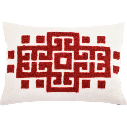 Bergamo 20 X 14 inch White/Red Pillow