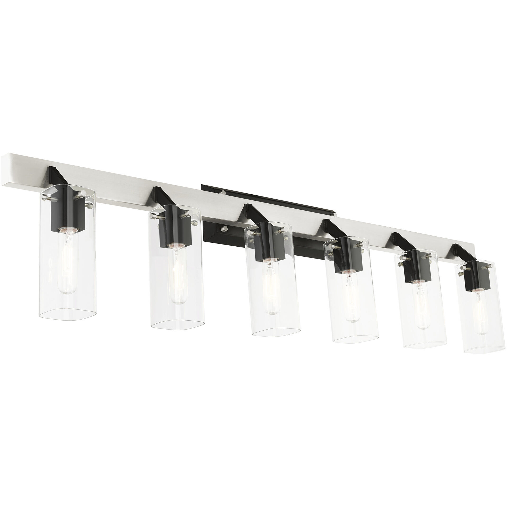 Beckett 6 Light 48 inch Brushed Nickel Vanity Sconce Wall Light