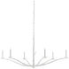 Tallu 6 Light 59 inch Rough Gesso White Chandelier Ceiling Light