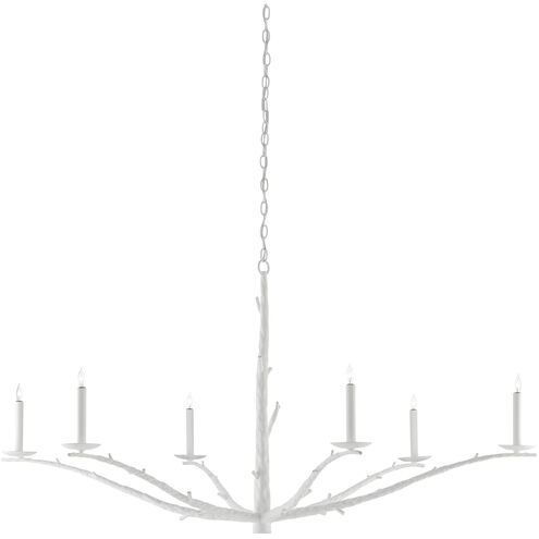 Tallu 6 Light 59 inch Rough Gesso White Chandelier Ceiling Light