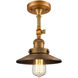 Franklin Restoration Railroad 1 Light 8 inch Brushed Brass Semi-Flush Mount Ceiling Light, Franklin Restoration