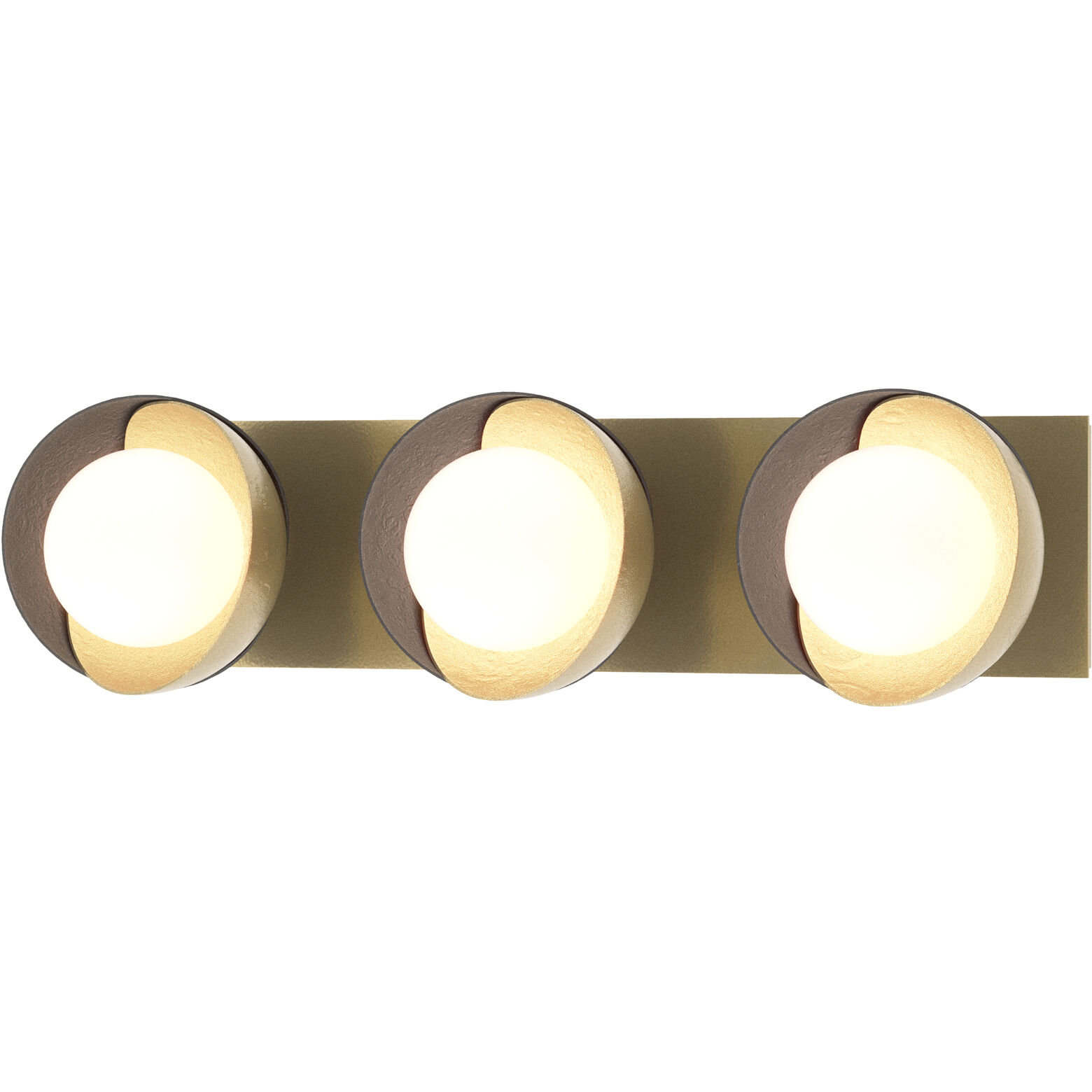 Brooklyn 3 Light 22 inch Modern Brass and Black Straight Bath Sconce Wall Light in Modern Brass/Black, Straight