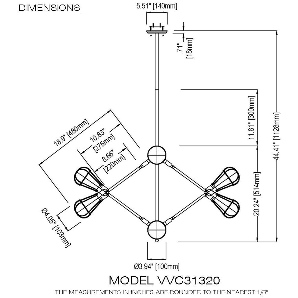 Rana 35.83 inch Matte Black Chandelier Ceiling Light