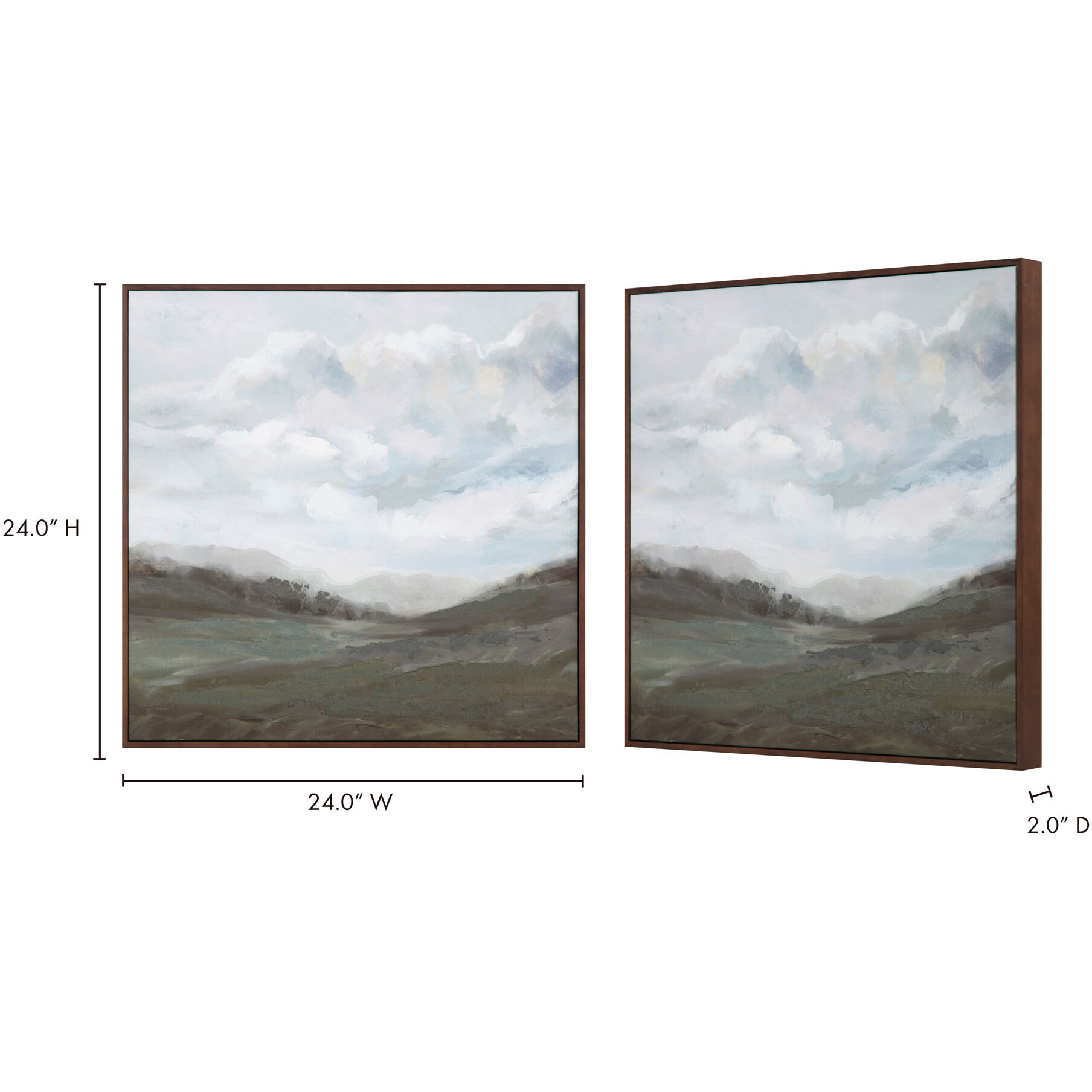 Natural Wood 24 X 24 inch Painting