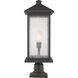 Portland 1 Light 26 inch Oil Rubbed Bronze Outdoor Pier Mounted Fixture in Clear Beveled Glass, 12.25