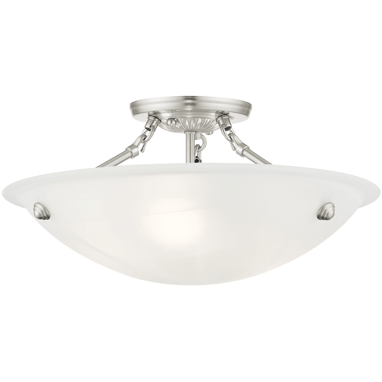 Oasis 3 Light 16 inch Brushed Nickel Semi-Flush Mount Ceiling Light