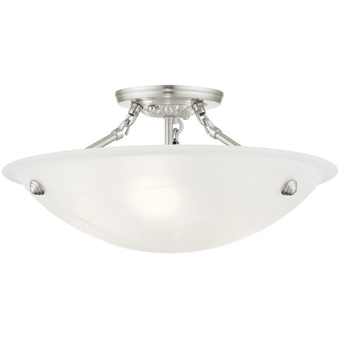 Oasis 3 Light 16 inch Brushed Nickel Semi-Flush Mount Ceiling Light