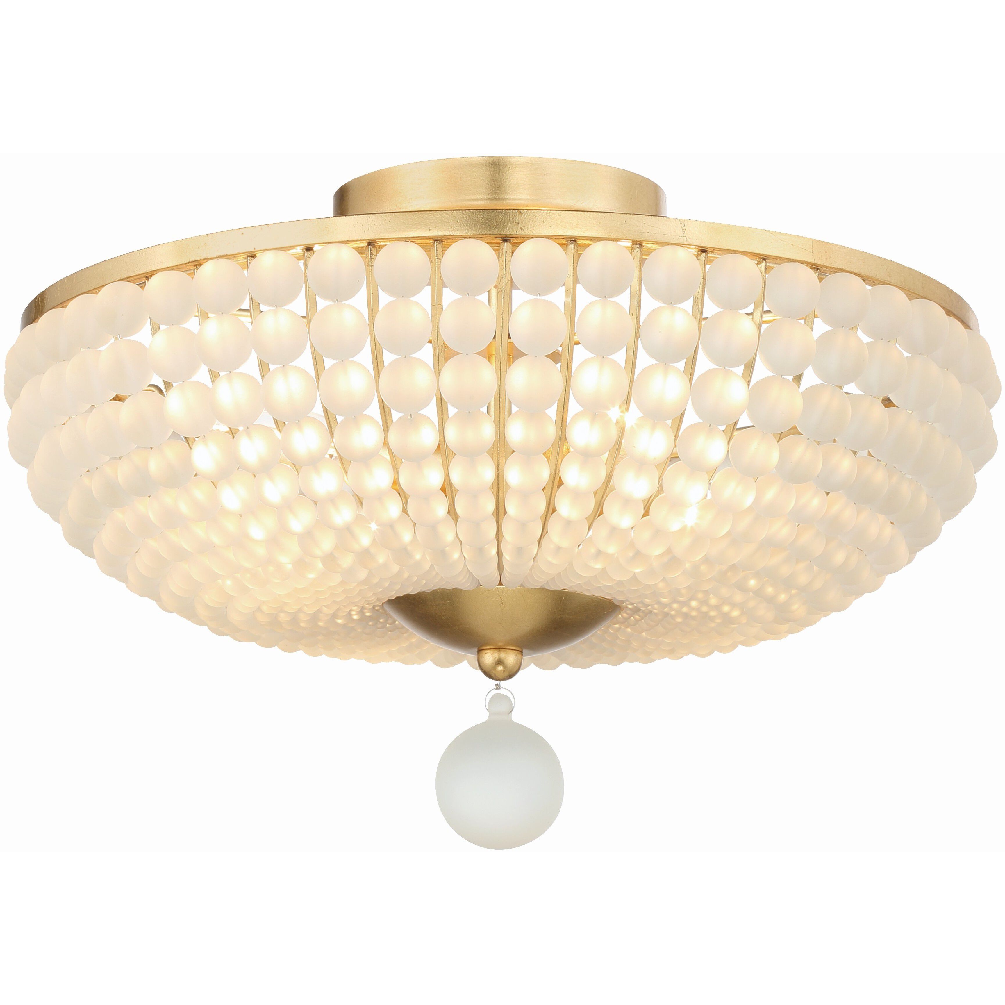 Bella 4 Light 18 inch Antique Gold Semi Flush Ceiling Light