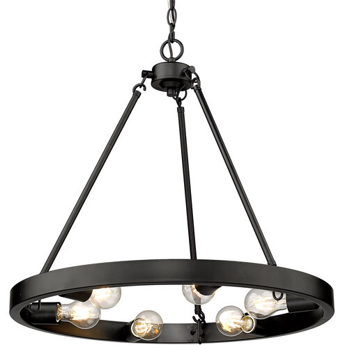 Castile 6 Light 24 inch Matte Black Chandelier Ceiling Light