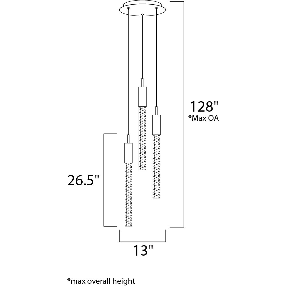 Big Fizz LED 13 inch Polished Chrome Multi-Light Pendant Ceiling Light