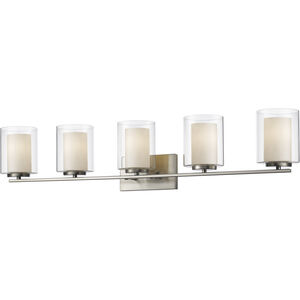 Willow 5 Light 40.5 inch Brushed Nickel Vanity Wall Light