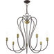 Lucerne 7 Light 30 inch Bronze with Antique Brass Accents Chandelier Ceiling Light