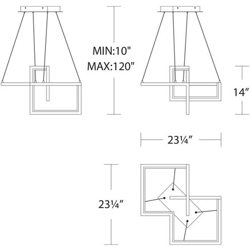Minecraft LED 23.25 inch Black Pendant Ceiling Light, dweLED