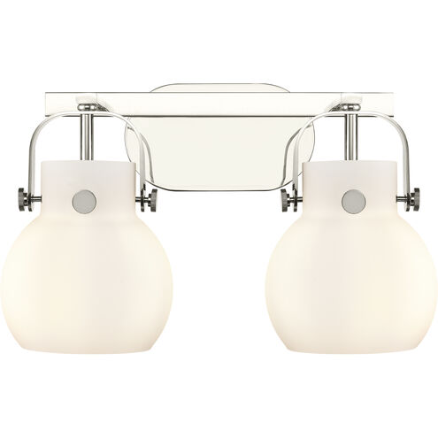 Pilaster II Sphere 2 Light 17 inch Polished Nickel Bath Vanity Light Wall Light in Matte White Glass