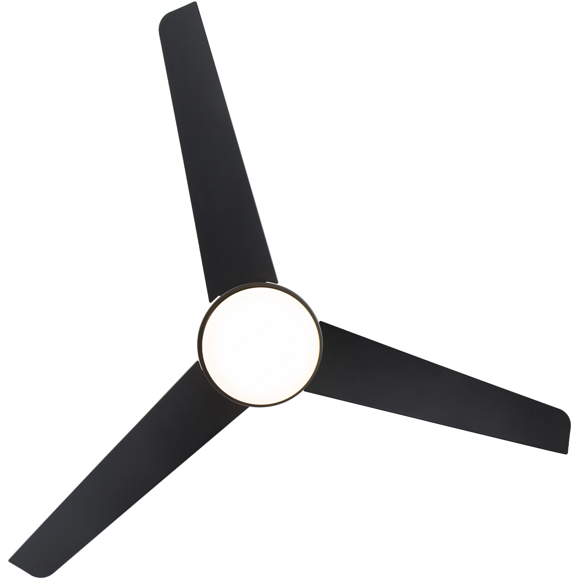 Mod 54 inch Soft Brass Matte Black with Matte Black Blades Downrod Ceiling Fans in Satin Brass Matte Black, Smart Fan
