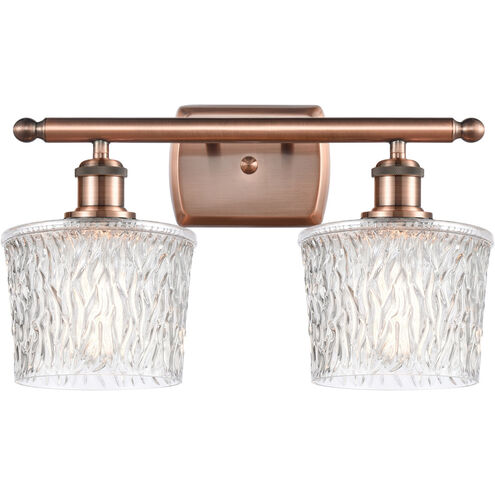 Ballston Niagra 2 Light 16 inch Antique Copper Bath Vanity Light Wall Light, Ballston