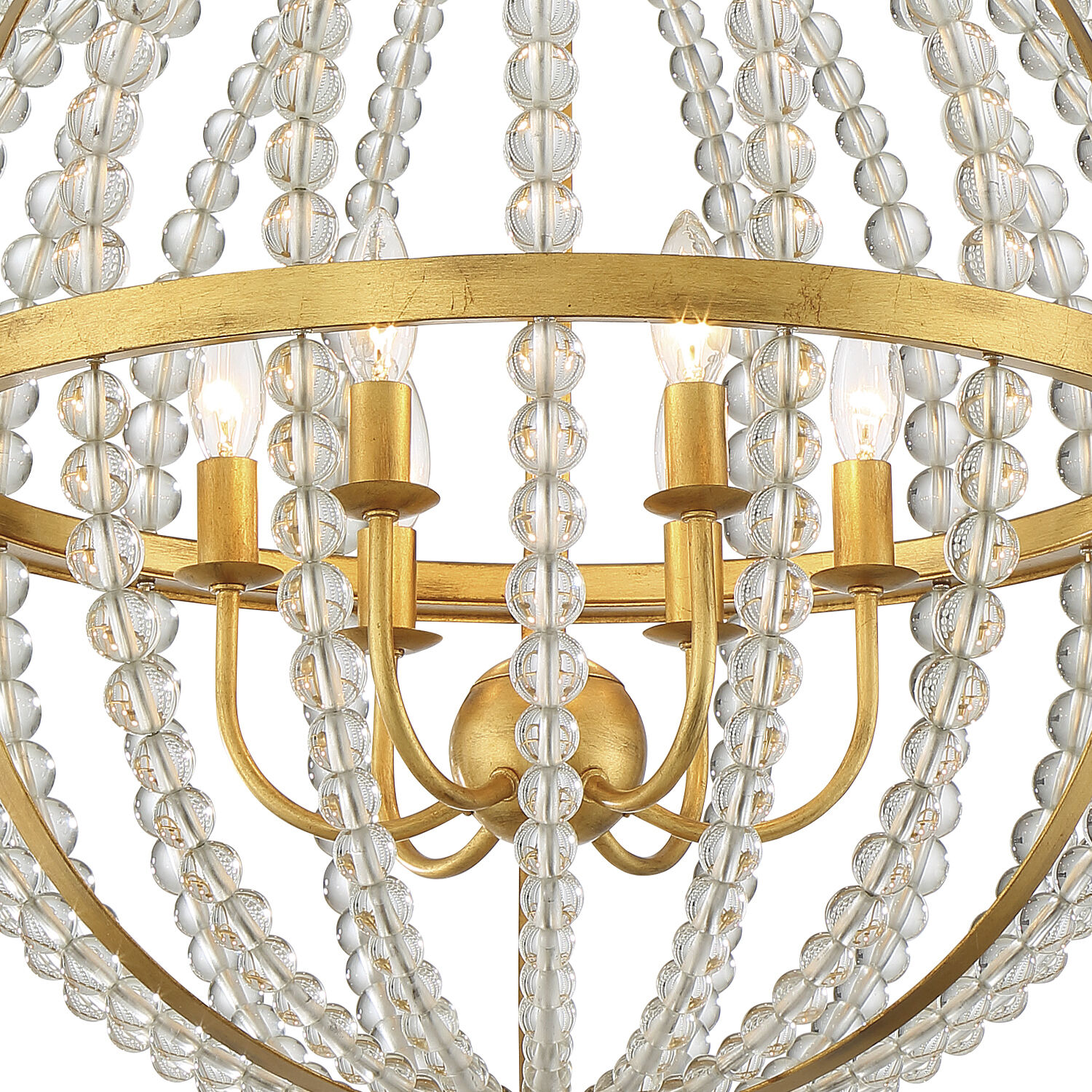 Roxy 6 Light 22 inch Antique Gold Chandelier Ceiling Light