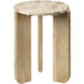 Quarry Side Table in Natural Light Mango Wood and Natural Tan Stone