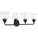 Vale 4 Light 33 inch Black Bathroom Vanity Light Wall Light, Essentials