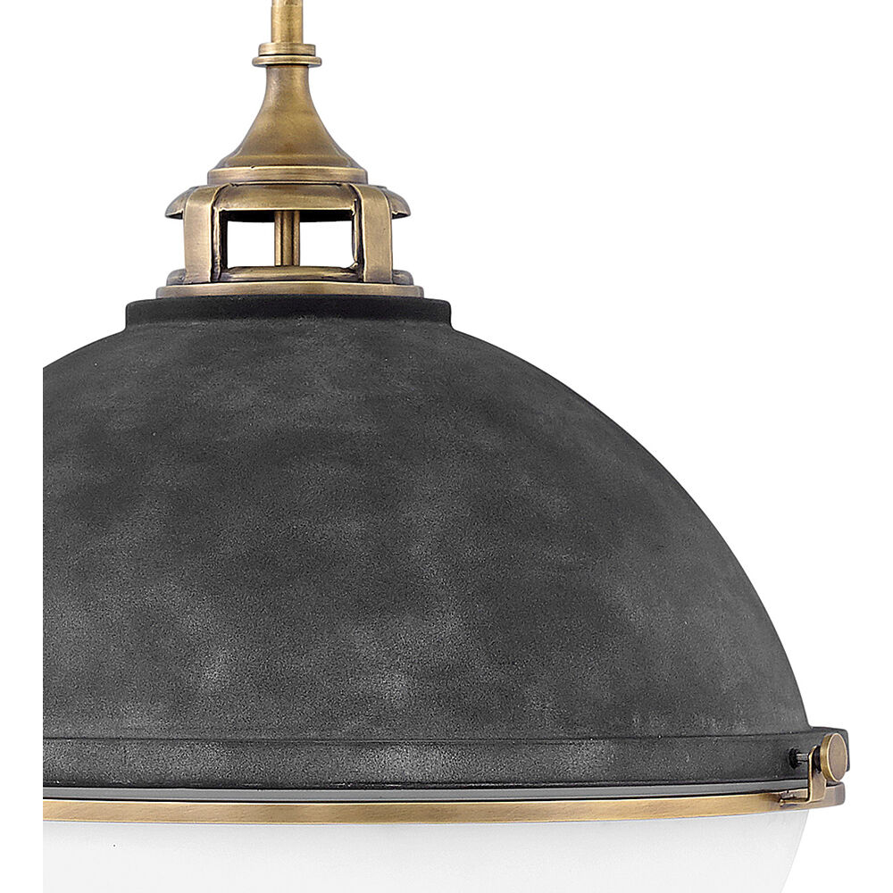 Fletcher 3 Light 22 inch Aged Zinc with Heritage Brass Indoor Chandelier Ceiling Light