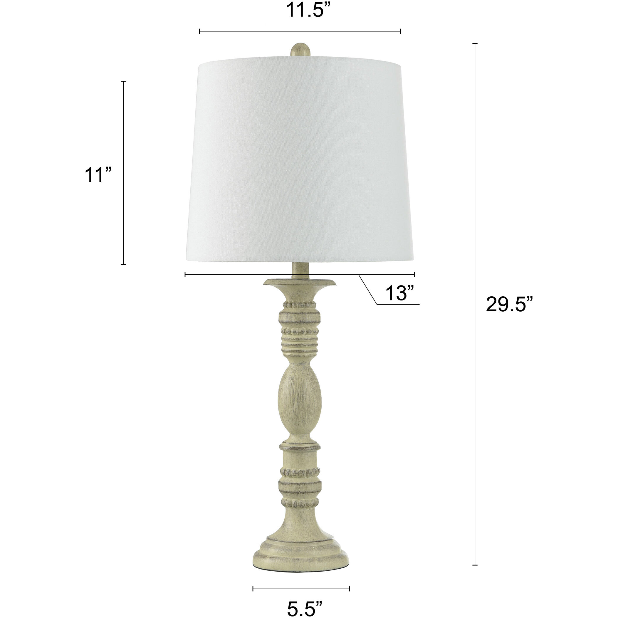 Seabrook Spindle 29.5 inch 100.00 watt Weathered Whitewash and Clean White Table Lamp Portable Light