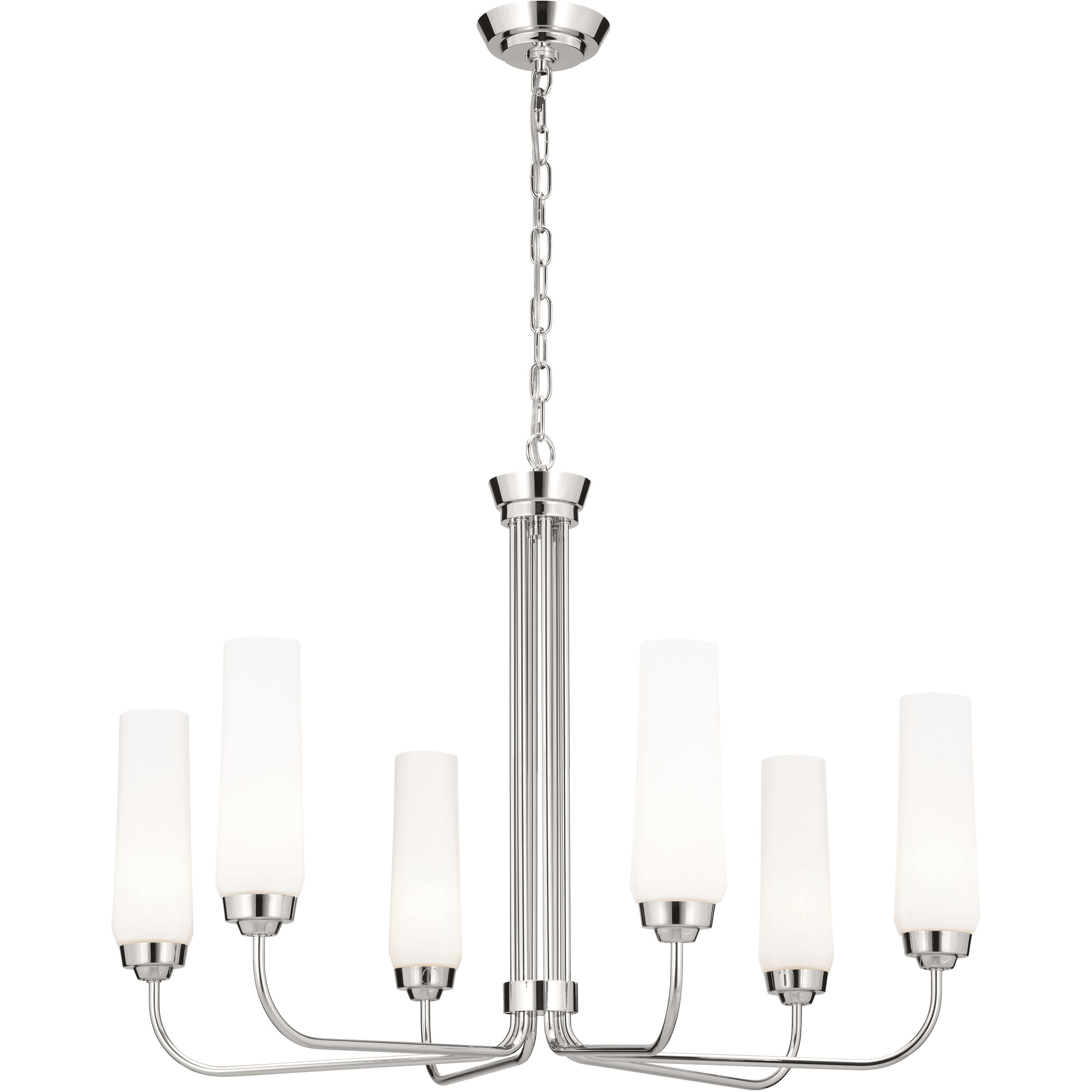 Truby 6 Light 29.25 inch Polished Nickel Chandelier Ceiling Light, Medium