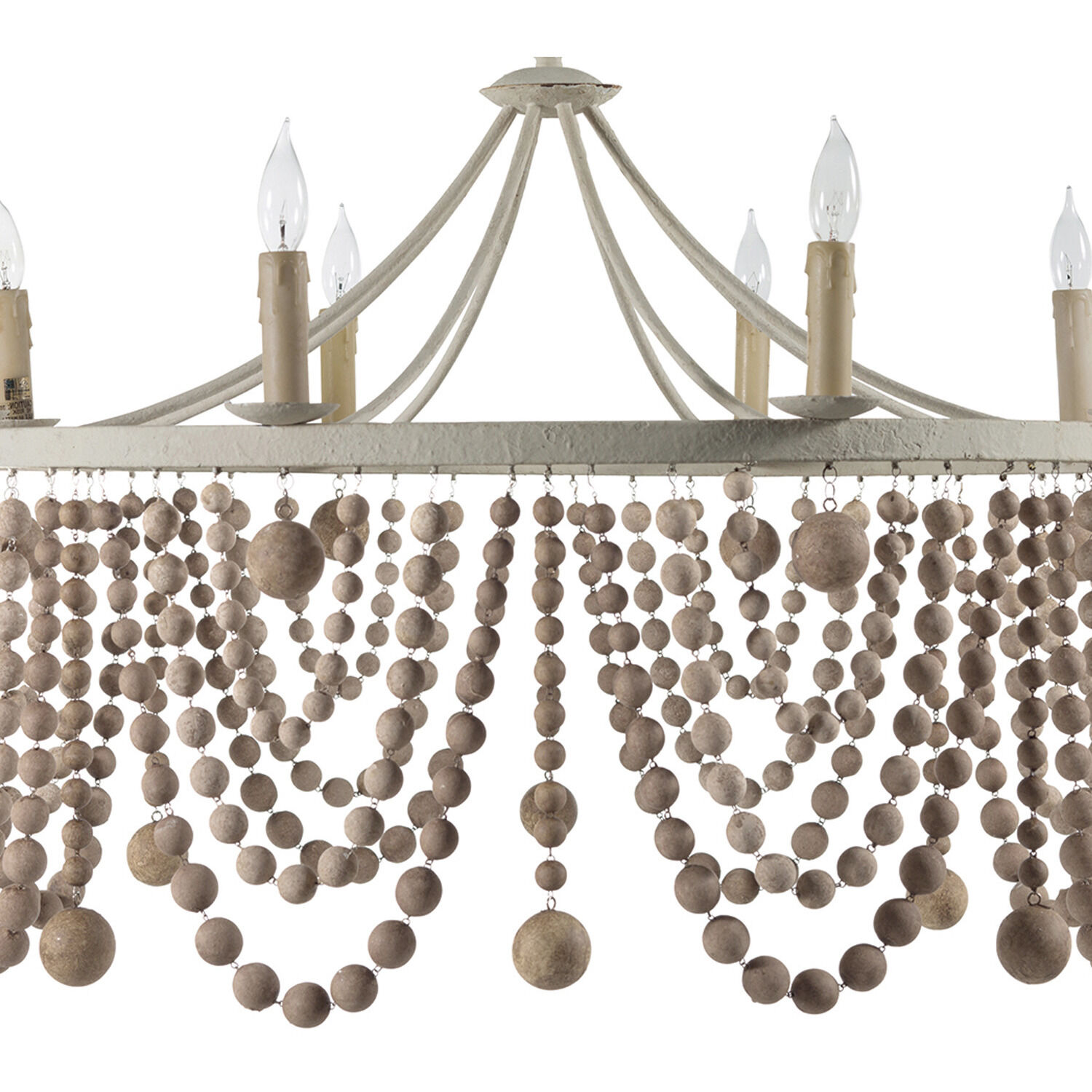 Madeleine 8 Light 36.5 inch Plaster / Beige Washed Wood Chandelier Ceiling Light