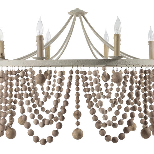 Madeleine 8 Light 36.5 inch Plaster / Beige Washed Wood Chandelier Ceiling Light