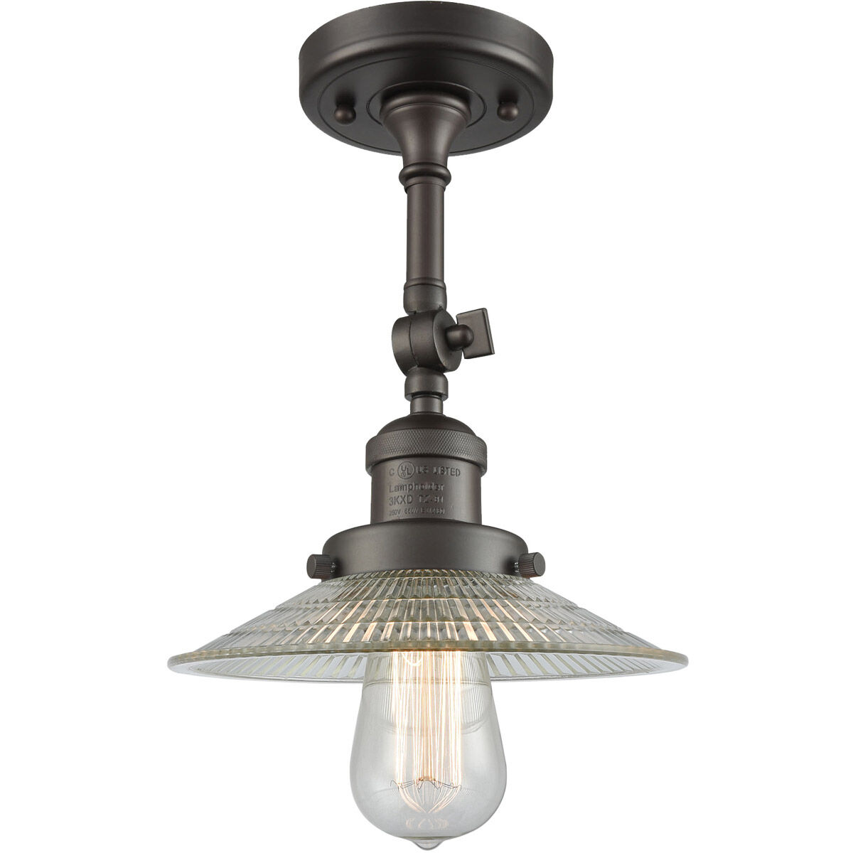 Franklin Restoration Halophane LED 8.5 inch Oil Rubbed Bronze Sconce Wall Light in Clear Halophane Glass, Franklin Restoration