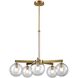 Courcelette 5 Light Venetian Brass Chandelier Ceiling Light in Clear Glass