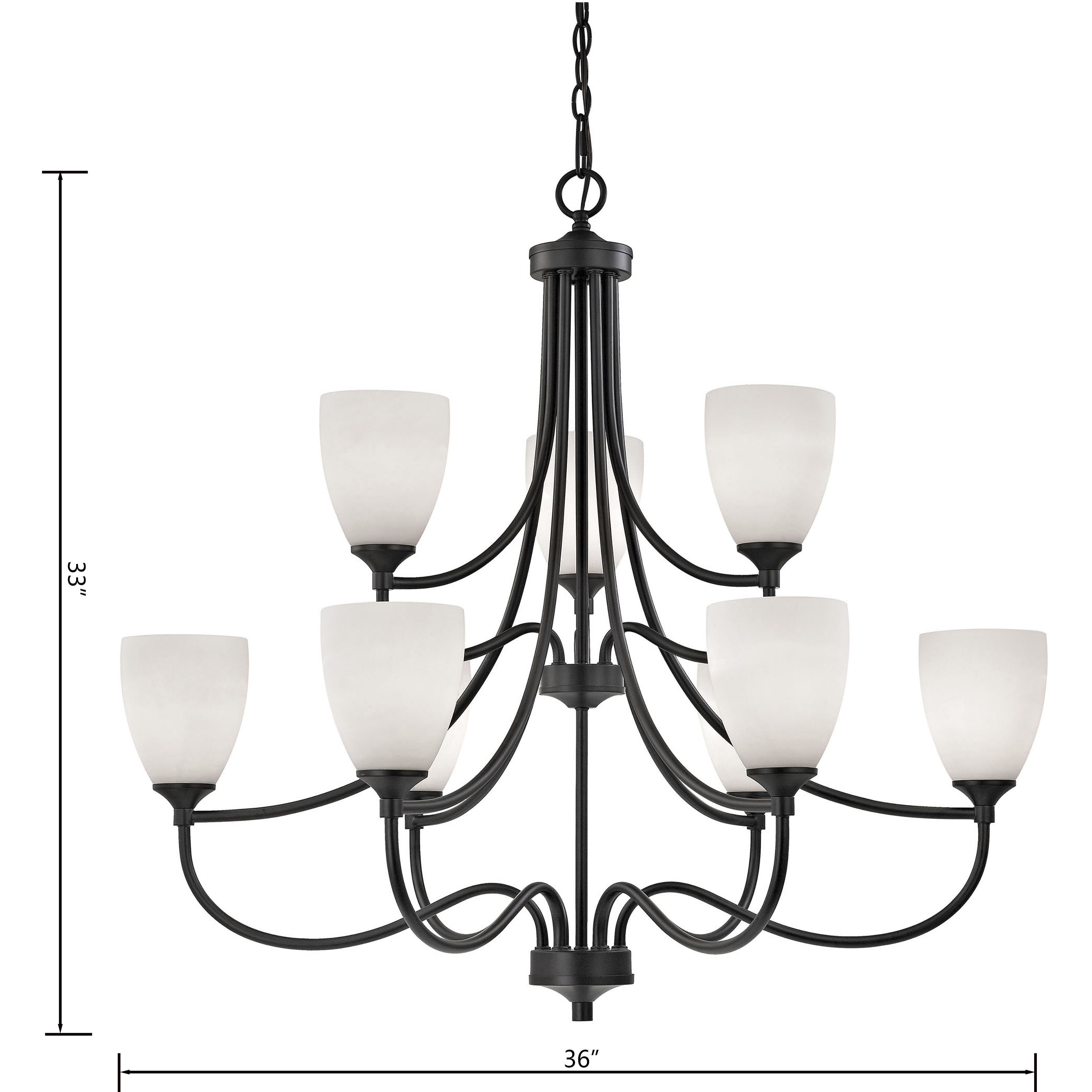 Arlington 9 Light 36 inch Oil Rubbed Bronze Chandelier Ceiling Light