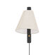 Ellen 1 Light Aged Brass/Wood Charred Ash Plug-In Sconce Wall Light