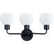Coraline 3 Light 22 inch Black Bath Vanity Wall Light