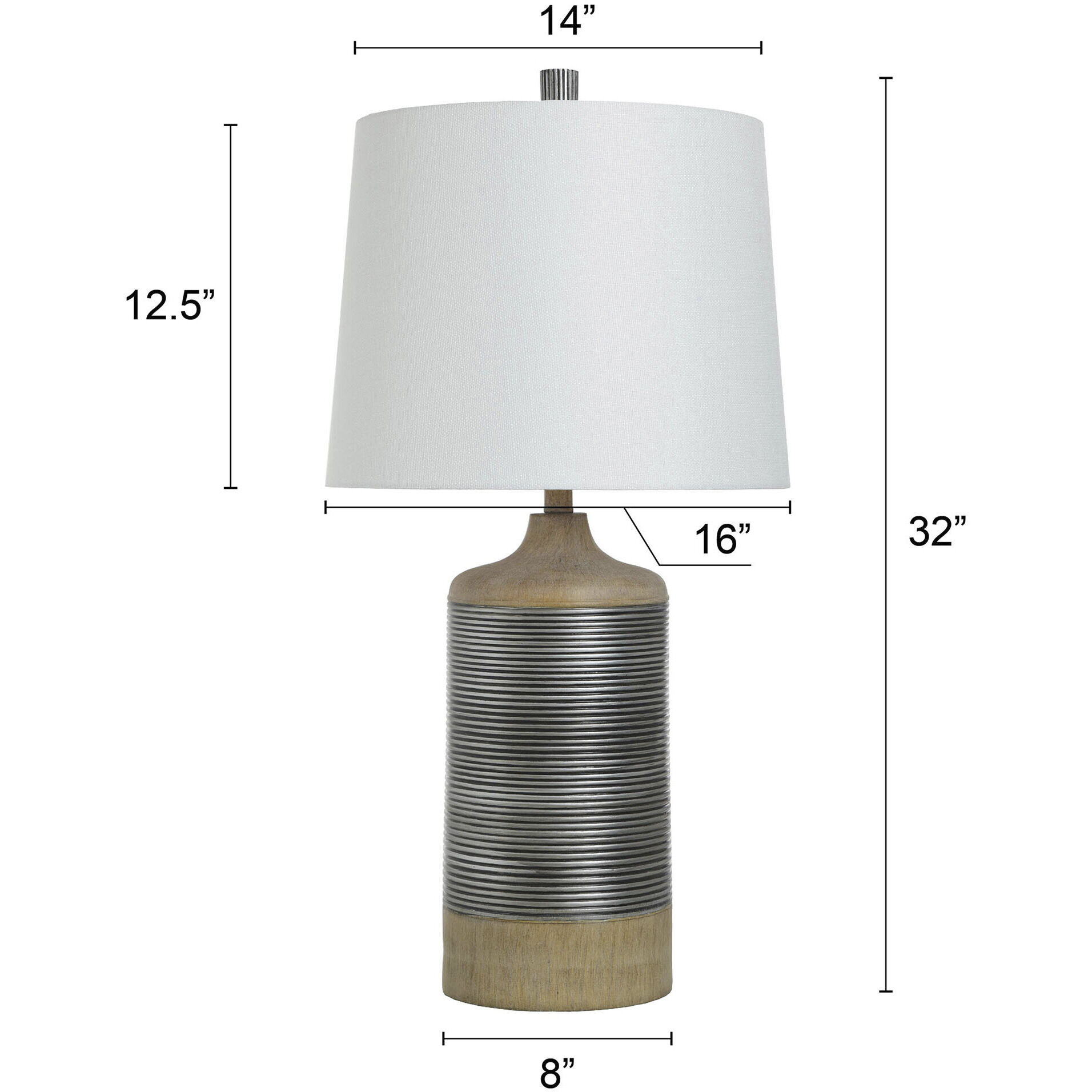 Haverhill 32 inch 150 watt Light Tan and Silver Table Lamp Portable Light