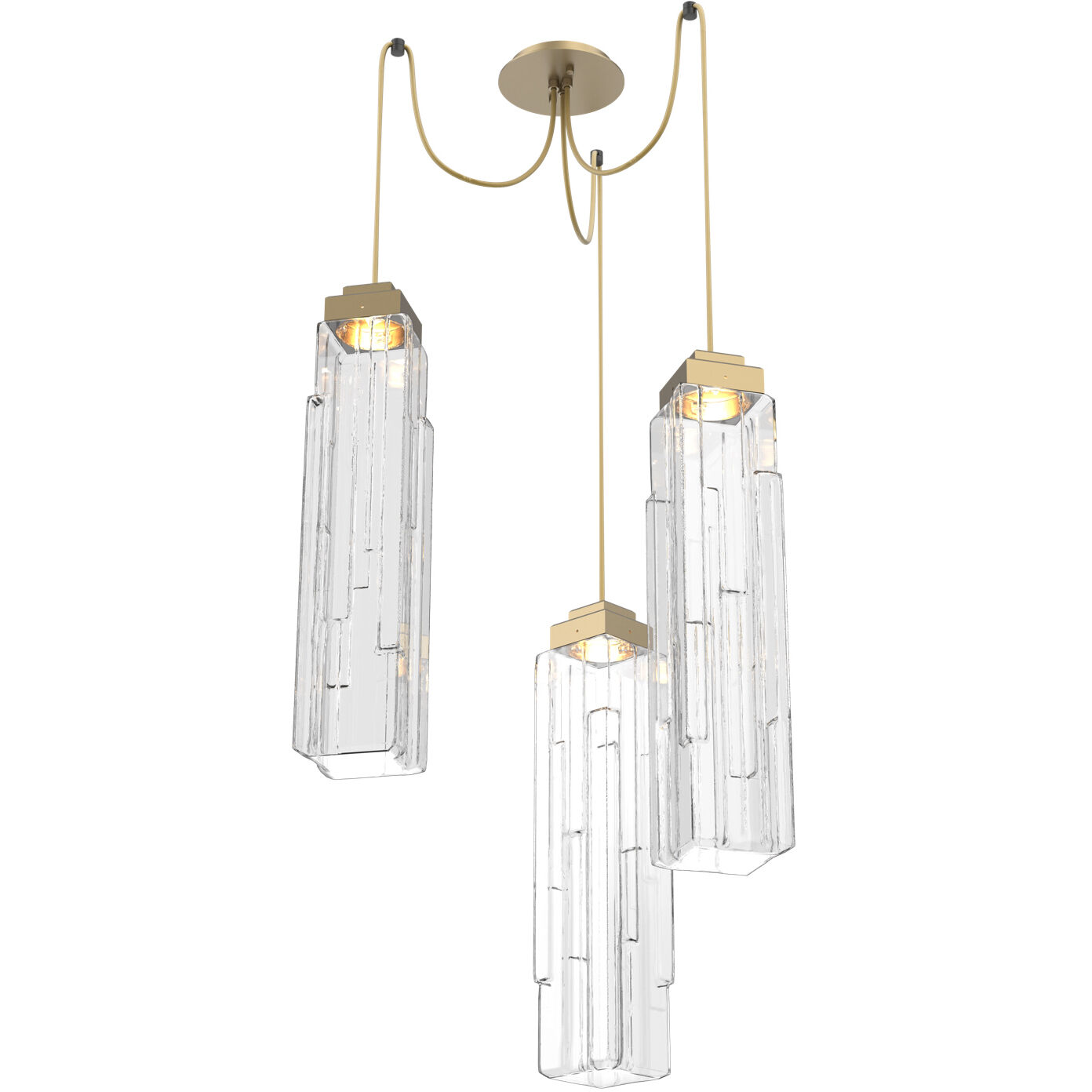 Ledgestone LED 13.5 inch Gilded Brass Swag Multi-Pendant Ceiling Light in 2700K LED