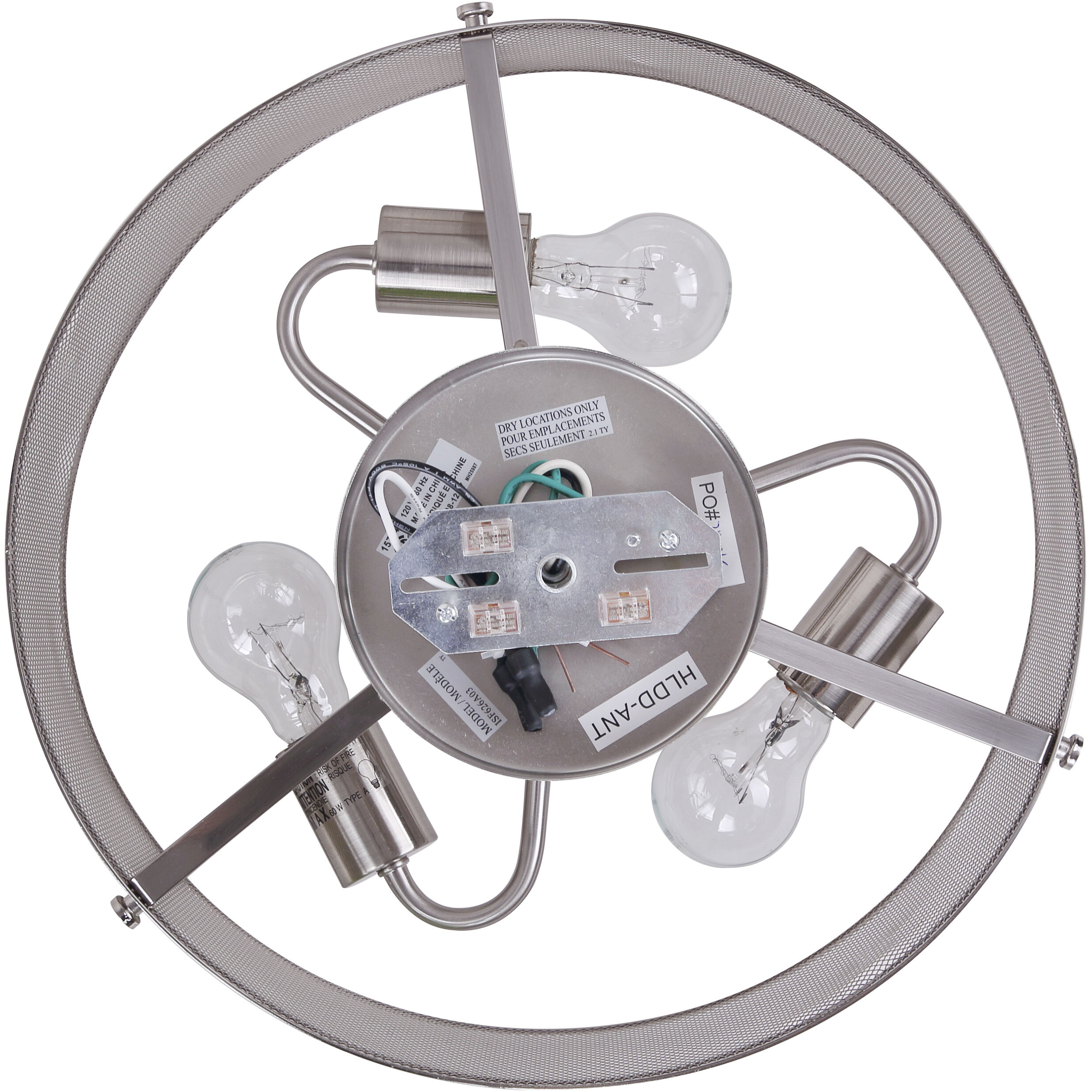 Madison 3 Light 15 inch Brushed Nickel Semi-Flush Ceiling Light