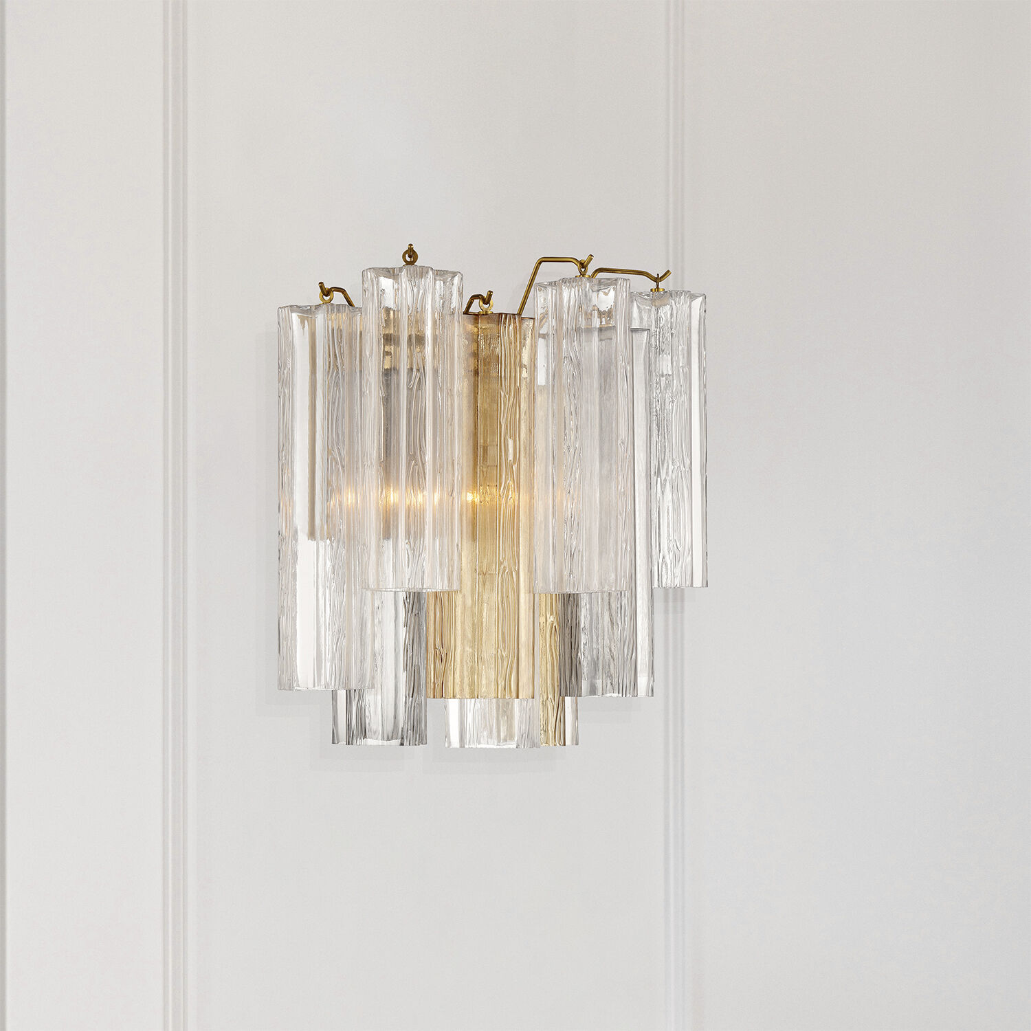 Addis Bath Wall Light in Tronchi Glass Autumn