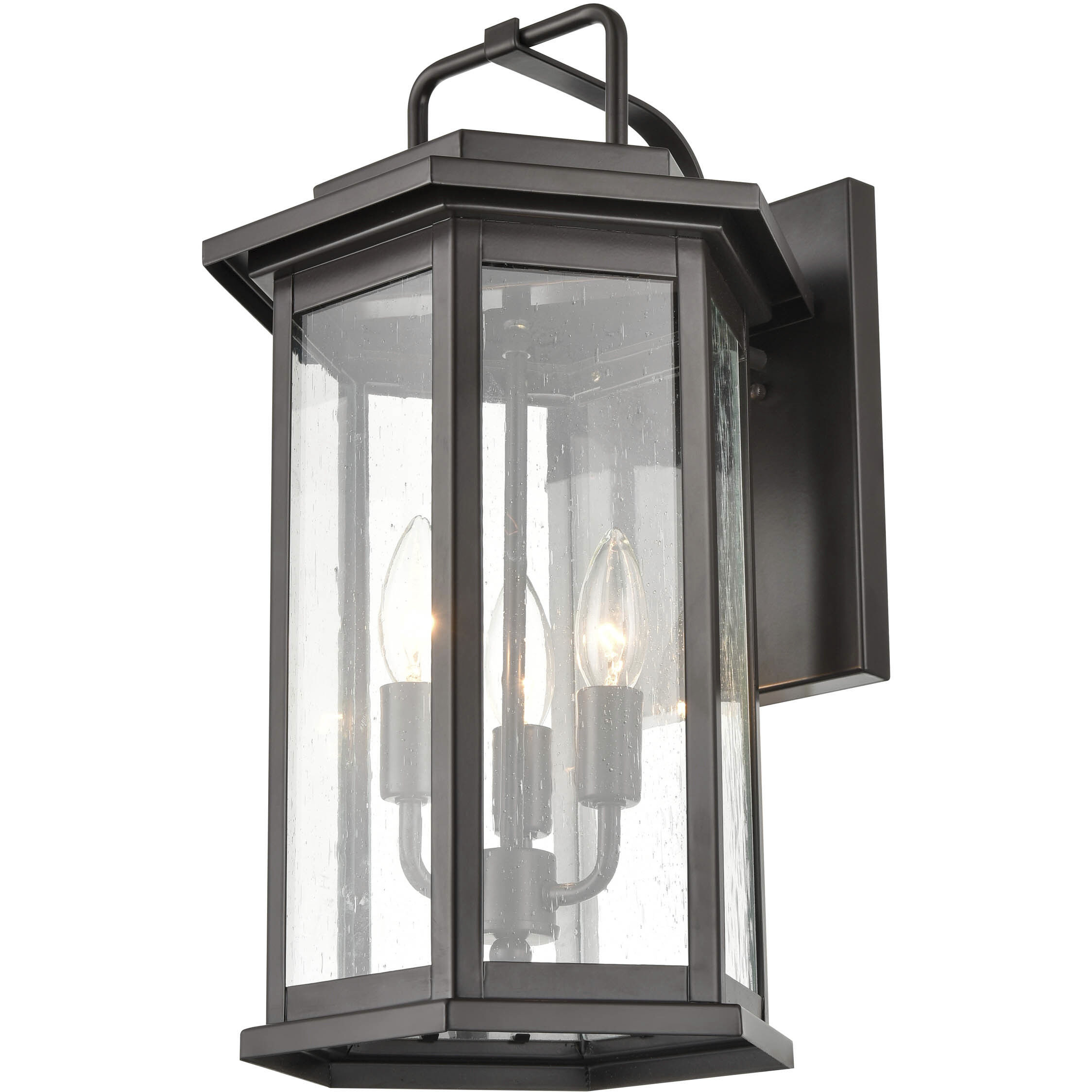 Ellis 3 Light 18.25 inch Powder Coated Bronze Outdoor Wall Sconce