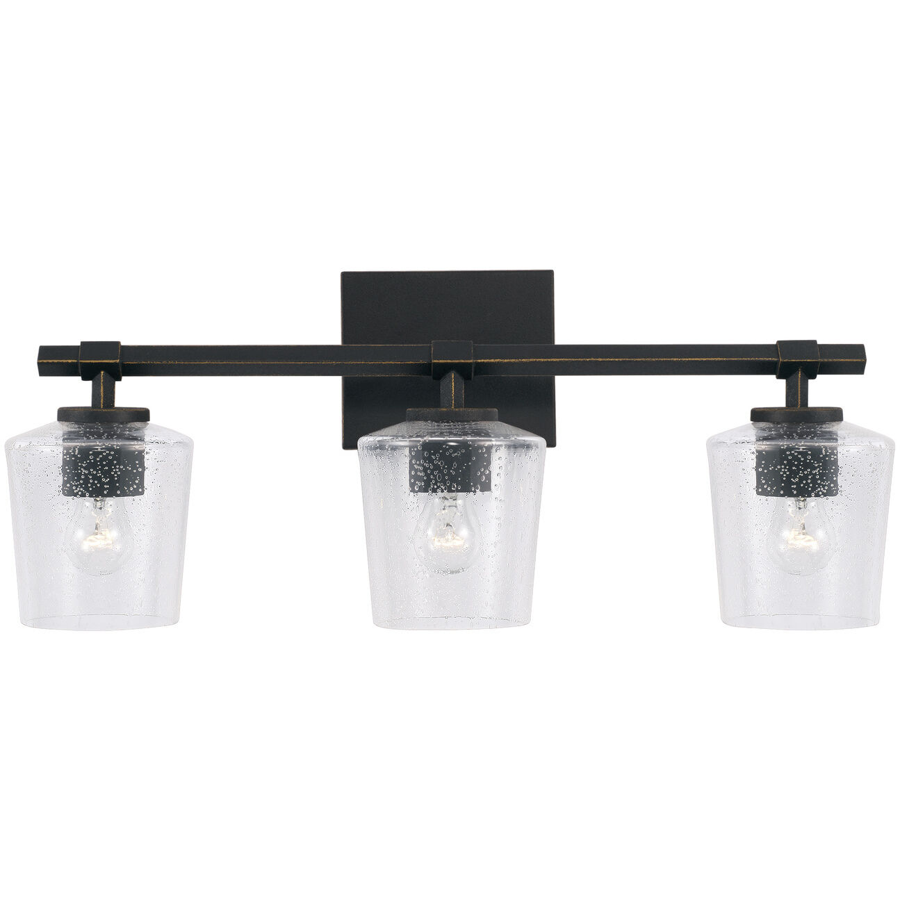 Ogden 3 Light 24 inch Brushed Black Iron Vanity Light Wall Light