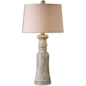 Cloverly 31 inch 150.00 watt Burnished Gray with Antiqued Ivory Wash Table lamps Portable Light, Set of 2