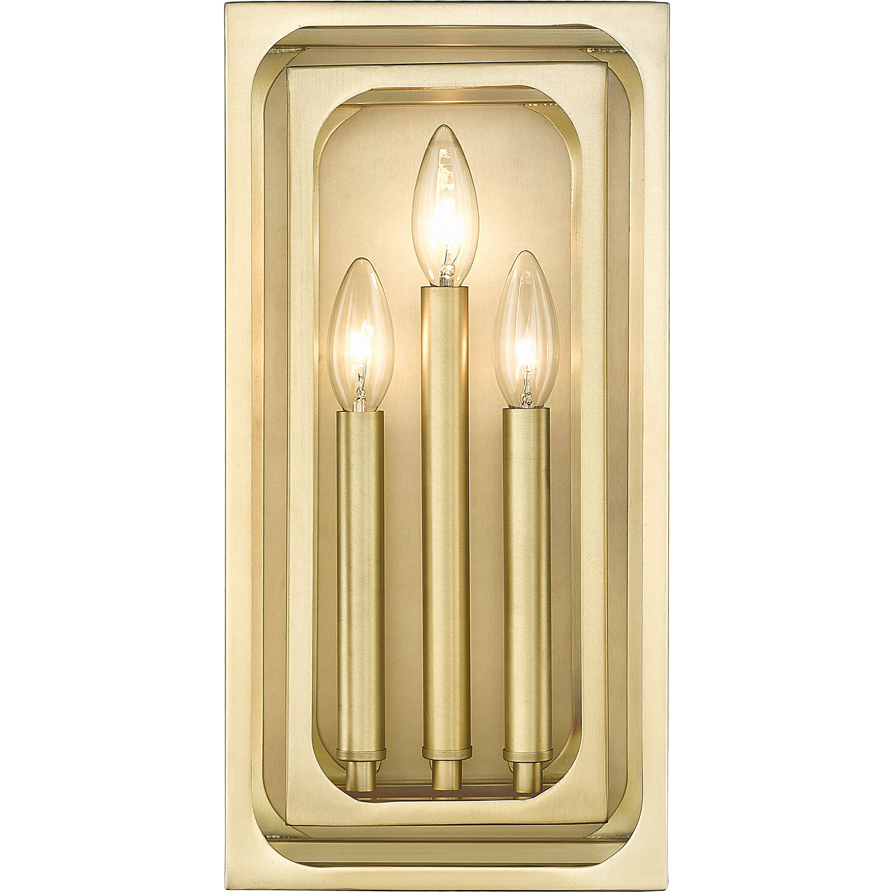 Easton 3 Light 8 inch Rubbed Brass Wall Sconce Wall Light