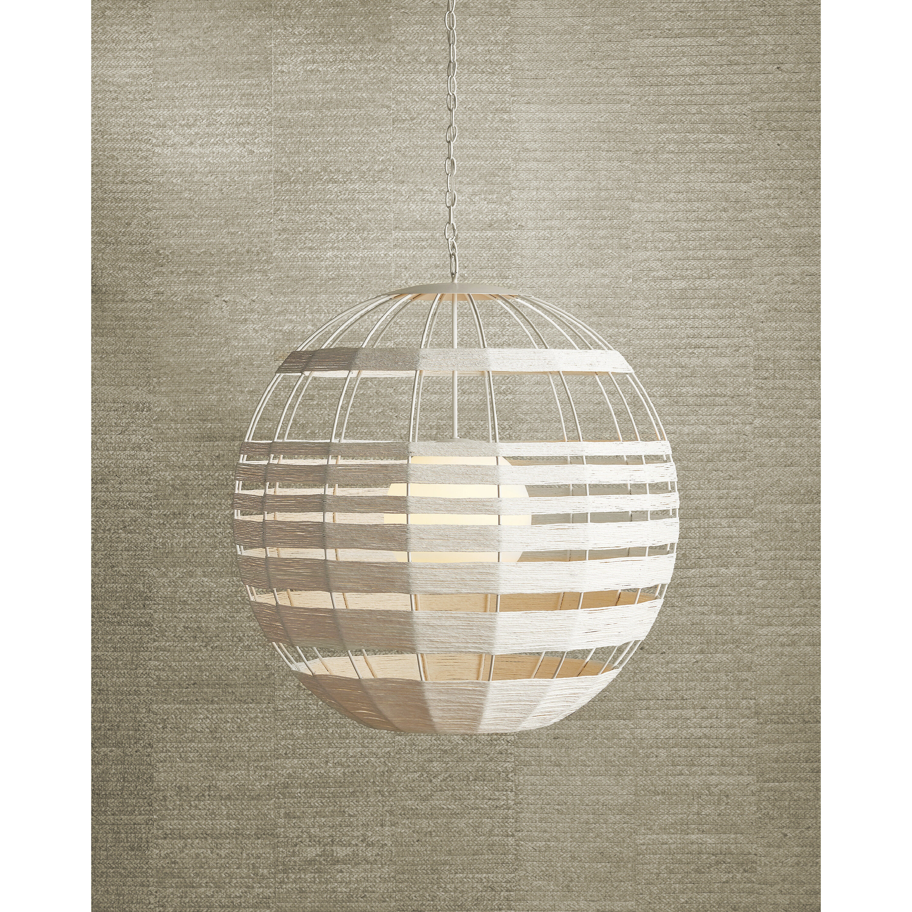Lapsley 1 Light 34 inch Vanilla/White Orb Chandelier Ceiling Light