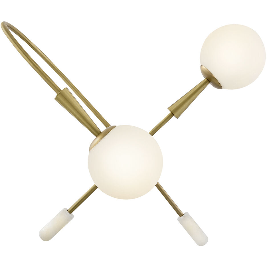 Maude 2 Light 32.25 inch Lacquered Brass Chandelier Ceiling Light