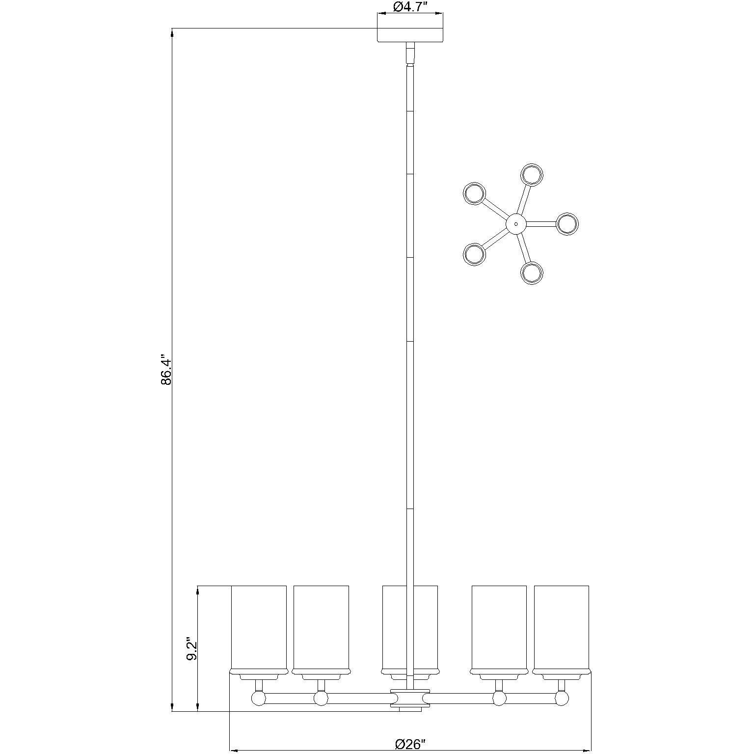 Thayer 5 Light 26 inch Luxe Gold Chandelier Ceiling Light