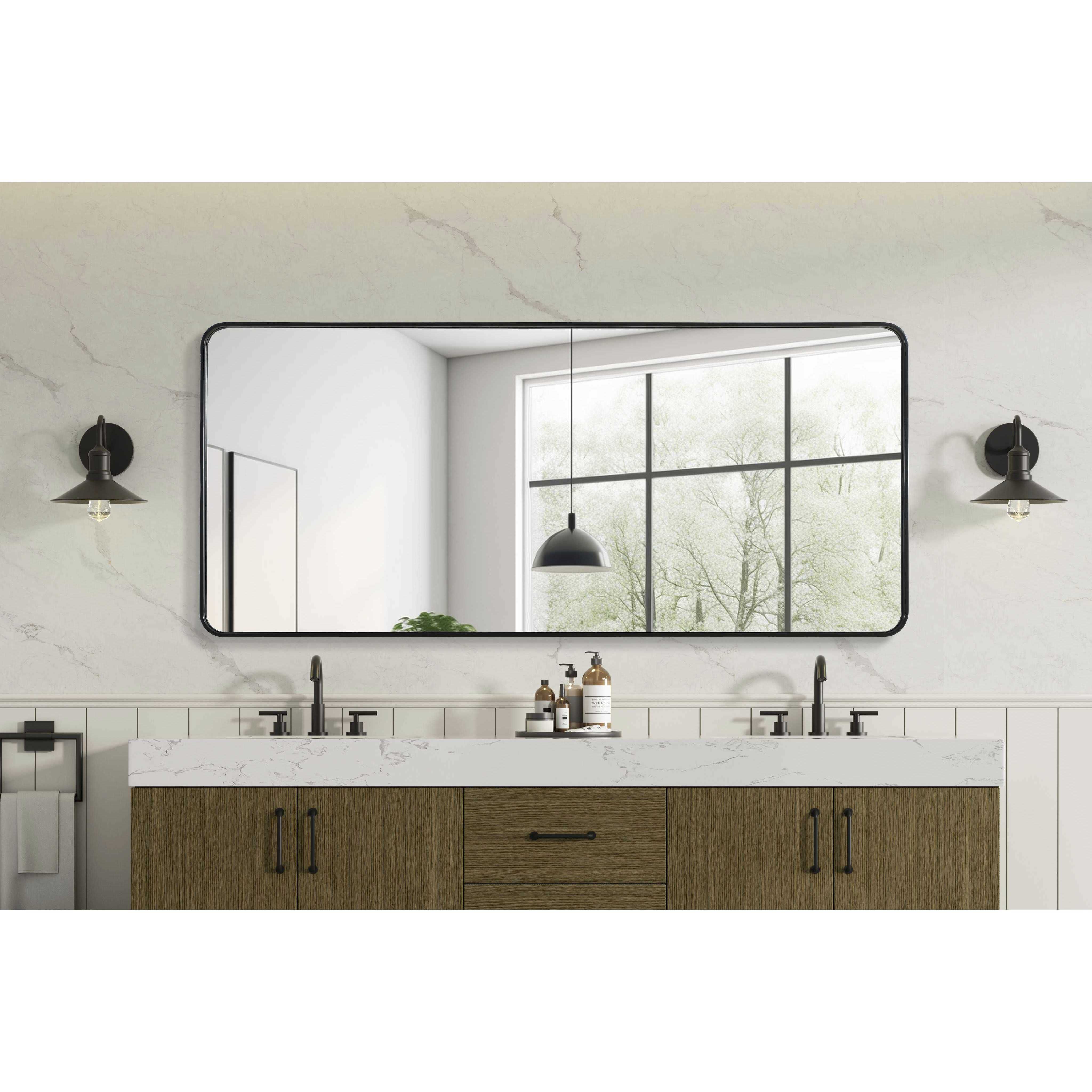 Remy 72 X 32 inch Black Mirror