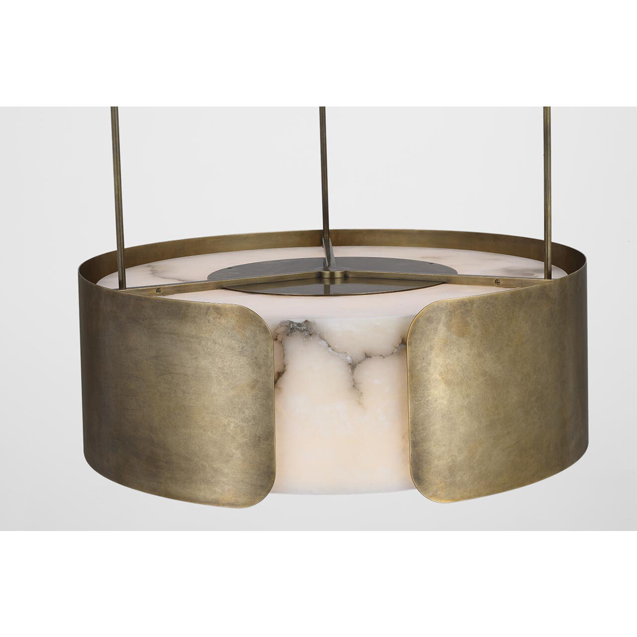 Anne-Marie Barton Armise LED 27.5 inch Mottled Brass Drum Chandelier Ceiling Light